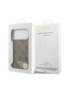 Guess Guess PU Leather 4G Strass Triangle Logo Gold Frame MagSafe Zadnji ovoj za iPhone 18 Pro Max Brown
