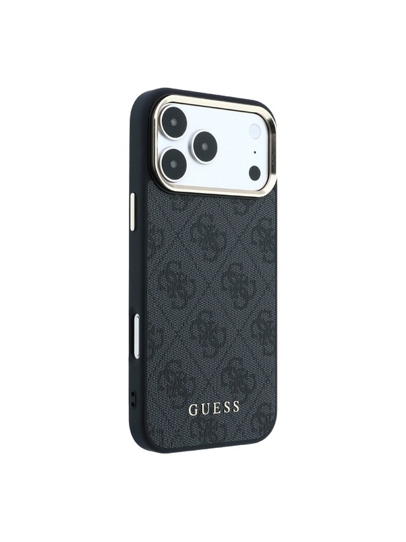 Guess Guess PU Leather 4G Gold Frame MagSafe Zadnji ovoj za iPhone 18 Pro Max Black