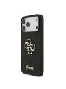 Guess Guess PU Fixed Glitter 4G Metal Logo Zadnji ovoj za iPhone 18 Pro Max Black