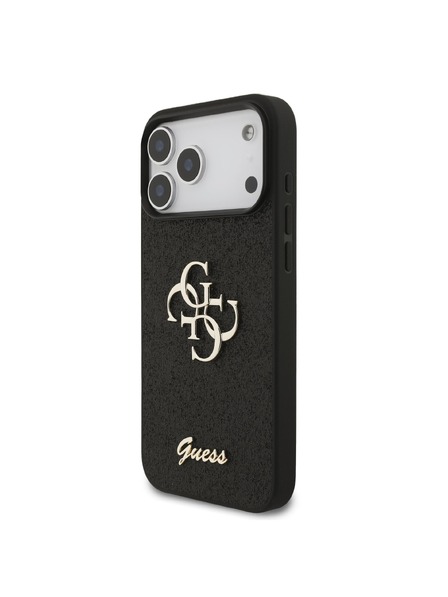 Guess Guess PU Fixed Glitter 4G Metal Logo Zadnji ovoj za iPhone 18 Pro Max Black