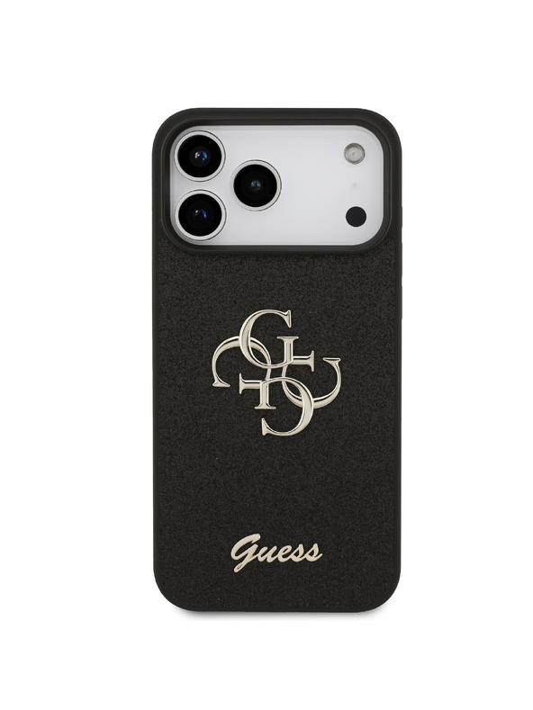 Guess Guess PU Fixed Glitter 4G Metal Logo Zadnji ovoj za iPhone 18 Pro Max Black