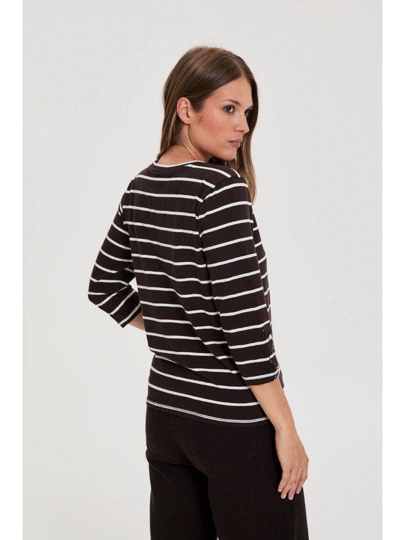 Moodo Bluza s črtami rjava Moodo