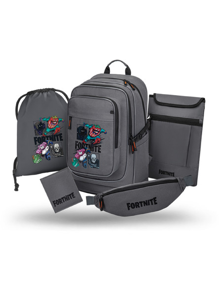 BAAGL  BAAGL SADA 5 Cubic Fortnite Squad: batoh, vrecko, ledvinka, obal na prenosný počítač, peňaženka GRS