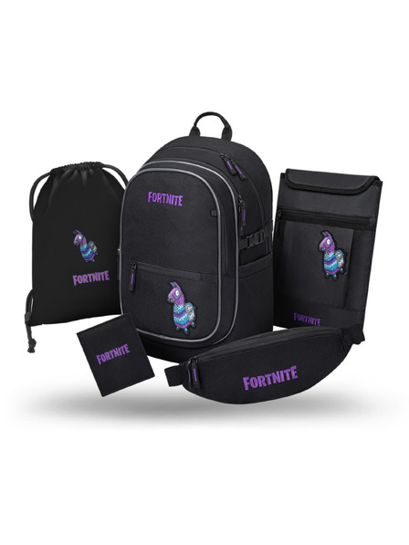BAAGL  BAAGL SADA 5 Core Fortnite Llama: batoh, vrecko, ledvinka, obal na prenosný počítač, peňaženka GRS