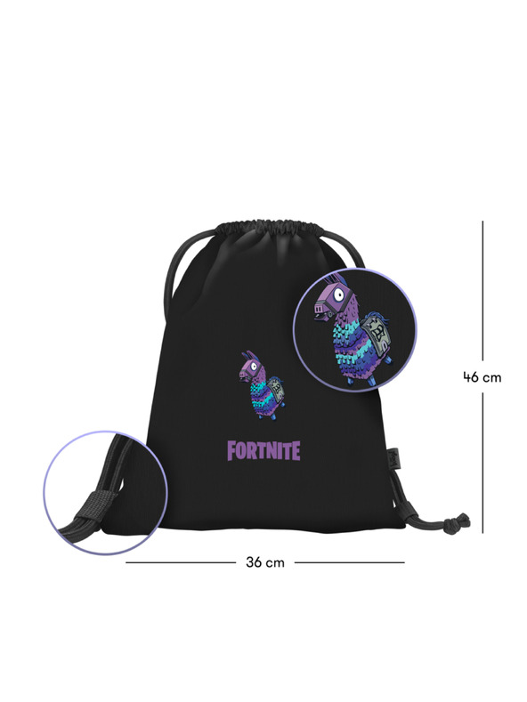 BAAGL  BAAGL SADA 5 Core Fortnite Llama: batoh, vrecko, ledvinka, obal na prenosný počítač, peňaženka GRS