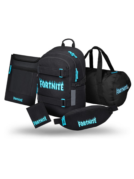 BAAGL  BAAGL SADA 5 Skate Fortnite Blue: batoh, športová taška, ledvinka, obal na prenosný počítač, peňaženka GRS