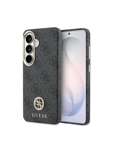 Guess Guess PU Leather 4G Strass Logo Gold Frame Magnetic Zadnji Ovitek za Samsung Galaxy S26 Black