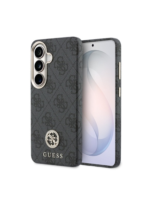 Guess Guess PU Leather 4G Strass Logo Gold Frame Magnetic Zadnji Ovitek za Samsung Galaxy S26 Black