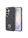 Guess Guess PU Leather 4G Strass Logo Gold Frame Magnetic Zadnji Ovitek za Samsung Galaxy S26 Black