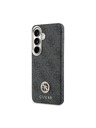 Guess Guess PU Leather 4G Strass Logo Gold Frame Magnetic Zadnji Ovitek za Samsung Galaxy S26 Black