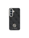 Guess Guess PU Leather 4G Strass Logo Gold Frame Magnetic Zadnji Ovitek za Samsung Galaxy S26 Black