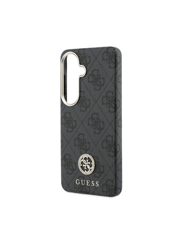 Guess Guess PU Leather 4G Strass Logo Gold Frame Magnetic Zadnji Ovitek za Samsung Galaxy S26 Black