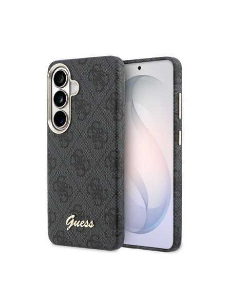 Guess Guess PU 4G Script Metal Logo Magnetic Zadnji Ovitek za Samsung Galaxy S26 Black