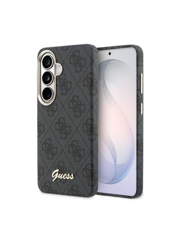 Guess Guess PU 4G Script Metal Logo Magnetic Zadnji Ovitek za Samsung Galaxy S26 Black