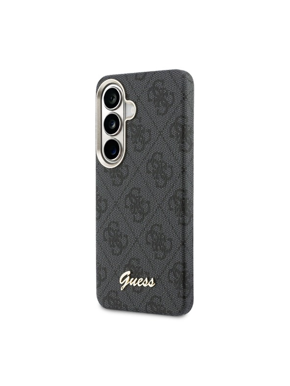 Guess Guess PU 4G Script Metal Logo Magnetic Zadnji Ovitek za Samsung Galaxy S26 Black
