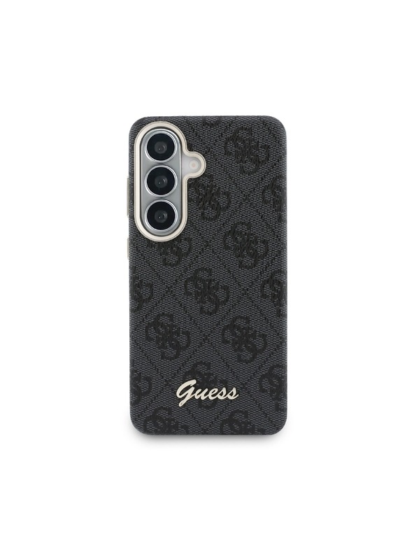 Guess Guess PU 4G Script Metal Logo Magnetic Zadnji Ovitek za Samsung Galaxy S26 Black