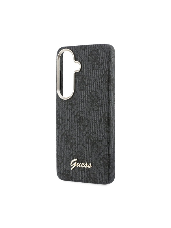 Guess Guess PU 4G Script Metal Logo Magnetic Zadnji Ovitek za Samsung Galaxy S26 Black