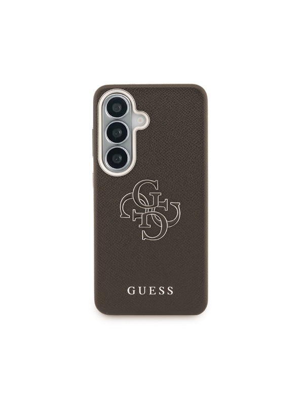 Guess Guess PU Grained 4G Resin Metal Logo Zadnji Ovitek za Samsung Galaxy S26 Brown