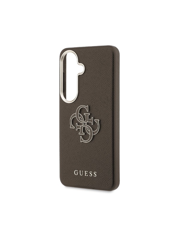 Guess Guess PU Grained 4G Resin Metal Logo Zadnji Ovitek za Samsung Galaxy S26 Brown