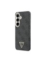 Guess Guess PU Leather 4G Strass Triangle Logo Gold Frame Magnetic Zadnji Ovitek za Samsung Galaxy S26 Black