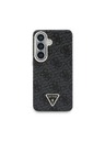 Guess Guess PU Leather 4G Strass Triangle Logo Gold Frame Magnetic Zadnji Ovitek za Samsung Galaxy S26 Black