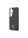 Guess Guess PU Leather 4G Strass Triangle Logo Gold Frame Magnetic Zadnji Ovitek za Samsung Galaxy S26 Black