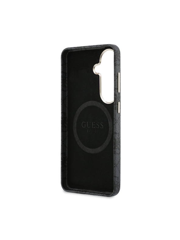 Guess Guess PU Leather 4G Strass Triangle Logo Gold Frame Magnetic Zadnji Ovitek za Samsung Galaxy S26 Black
