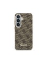 Guess Guess PU 4G Script Metal Logo Magnetic Zadnji Ovitek za Samsung Galaxy S26 Brown
