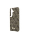 Guess Guess PU 4G Script Metal Logo Magnetic Zadnji Ovitek za Samsung Galaxy S26 Brown