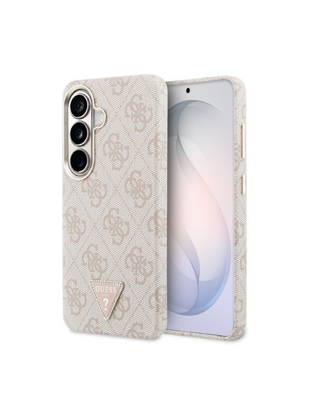 Guess Guess PU Leather 4G Strass Triangle Logo Gold Frame Magnetic Zadnji Ovitek za Samsung Galaxy S26 Pink