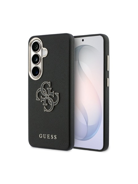 Guess Guess PU Grained 4G Resin Metal Logo Zadnji Ovitek za Samsung Galaxy S26 Black