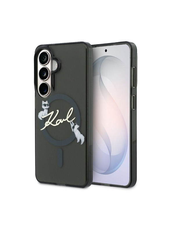Karl Lagerfeld Karl Lagerfeld IML Choupette Karl Script Logo Magnetni Zadnji Ovitek za Samsung Galaxy S26 Black