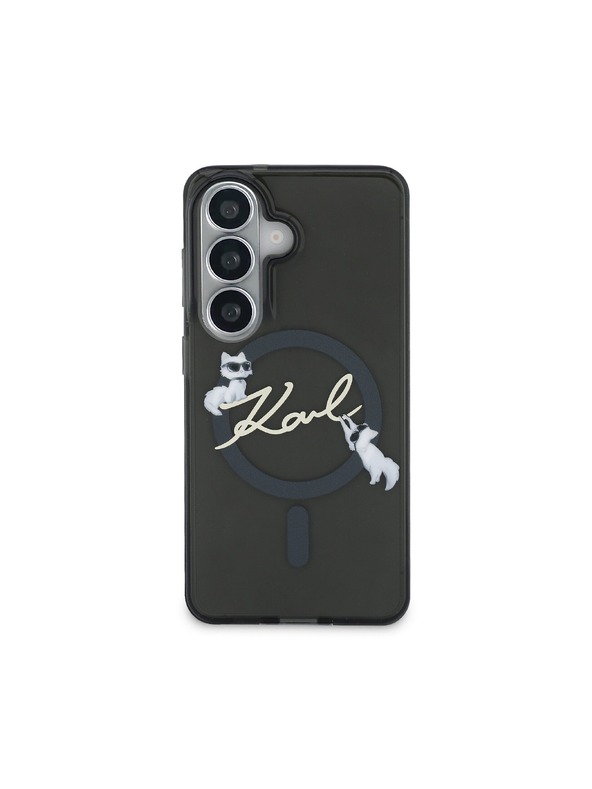 Karl Lagerfeld Karl Lagerfeld IML Choupette Karl Script Logo Magnetni Zadnji Ovitek za Samsung Galaxy S26 Black
