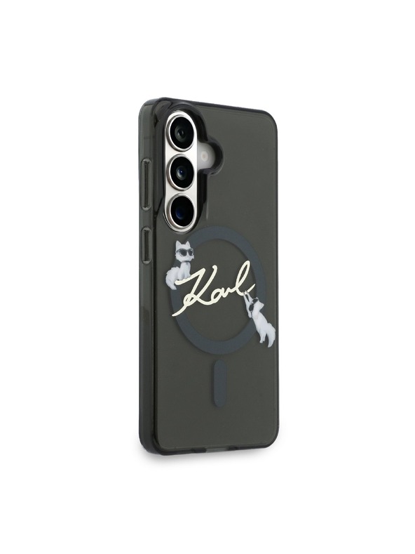 Karl Lagerfeld Karl Lagerfeld IML Choupette Karl Script Logo Magnetni Zadnji Ovitek za Samsung Galaxy S26 Black
