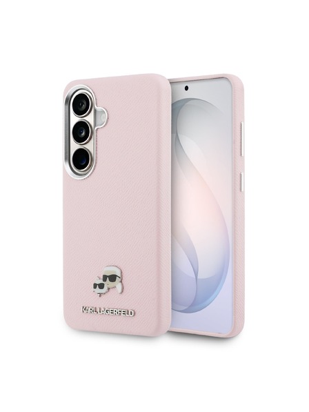 Karl Lagerfeld Karl Lagerfeld Zrnast PU Usnje K&CH Glave Magnetni Zadnji Ovitek za Samsung Galaxy S26 Pink
