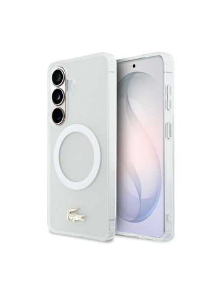 Lacoste Lacoste PC/TPU Matiran Končni Zlat Logo Magnetni Zadnji Ovitek za Samsung Galaxy S26 White