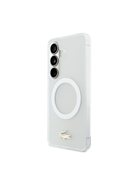 Lacoste Lacoste PC/TPU Matiran Končni Zlat Logo Magnetni Zadnji Ovitek za Samsung Galaxy S26 White
