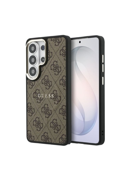 Guess Guess PU Usnje 4G Zlat Okvir Magnetni Zadnji Ovitek za Samsung Galaxy S26 Ultra Brown