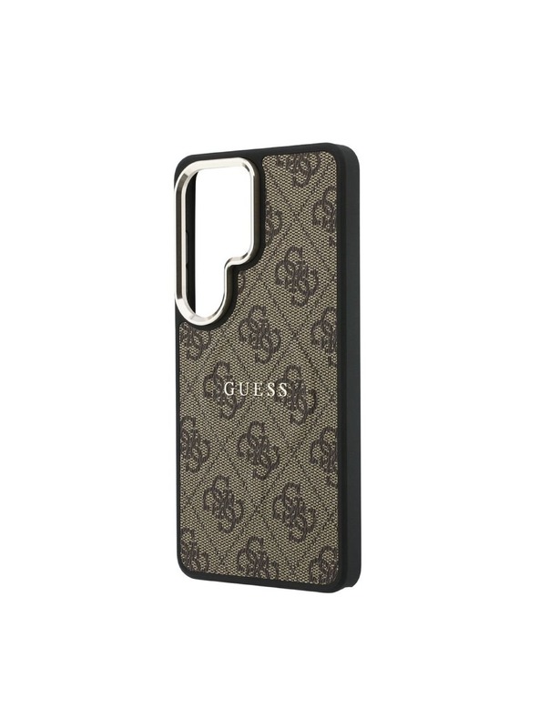 Guess Guess PU Usnje 4G Zlat Okvir Magnetni Zadnji Ovitek za Samsung Galaxy S26 Ultra Brown