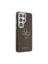 Guess Guess PU Zrnast 4G Smola Metal Logo Zadnji Ovitek za Samsung Galaxy S26 Ultra Brown