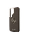 Guess Guess PU Zrnast 4G Smola Metal Logo Zadnji Ovitek za Samsung Galaxy S26 Ultra Brown