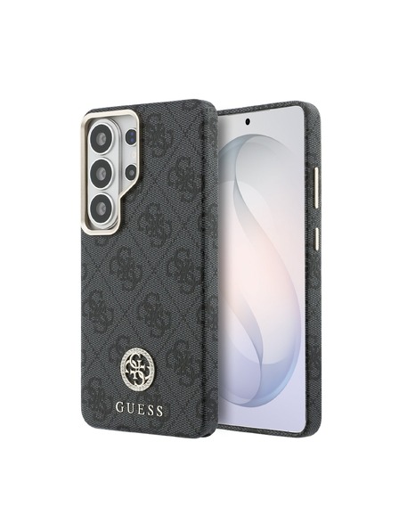 Guess Guess PU Usnje 4G Strass Logo Zlat Okvir Magnetni Zadnji Ovitek za Samsung Galaxy S26 Ultra Black