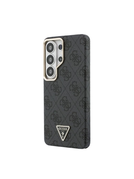 Guess Guess PU Usnje 4G Strass Trikotni Logo Zlat Okvir Magnetni Zadnji Ovitek za Samsung Galaxy S26 Ultra Black