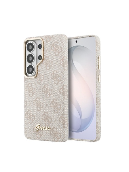 Guess Guess PU 4G Script Metal Logo Magnetni Zadnji Ovitek za Samsung Galaxy S26 Ultra Pink