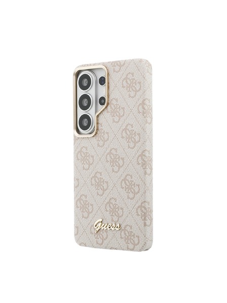 Guess Guess PU 4G Script Metal Logo Magnetni Zadnji Ovitek za Samsung Galaxy S26 Ultra Pink