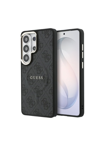 Guess Guess PU Usnje 4G Zlat Okvir Magnetni Zadnji Ovitek za Samsung Galaxy S26 Ultra Black