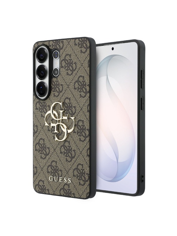 Guess Guess PU 4G Metal Logo Zadnji Ovitek za Samsung Galaxy S26 Ultra Brown