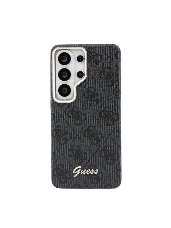 Guess Guess PU 4G Script Metal Logo Magnetni Zadnji Ovitek za Samsung Galaxy S26 Ultra Black