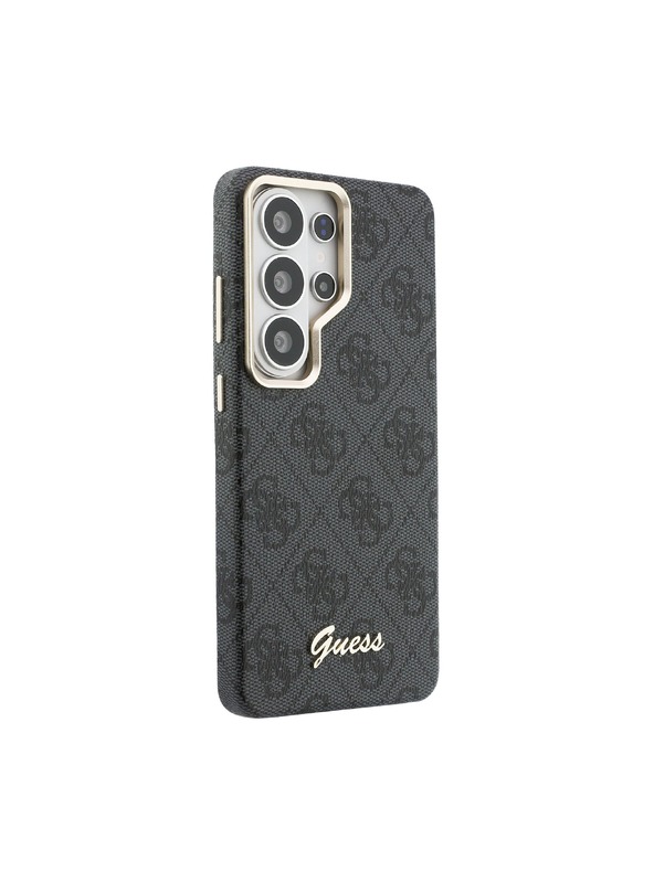 Guess Guess PU 4G Script Metal Logo Magnetni Zadnji Ovitek za Samsung Galaxy S26 Ultra Black