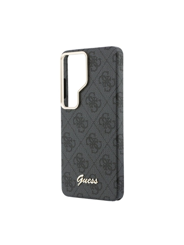 Guess Guess PU 4G Script Metal Logo Magnetni Zadnji Ovitek za Samsung Galaxy S26 Ultra Black
